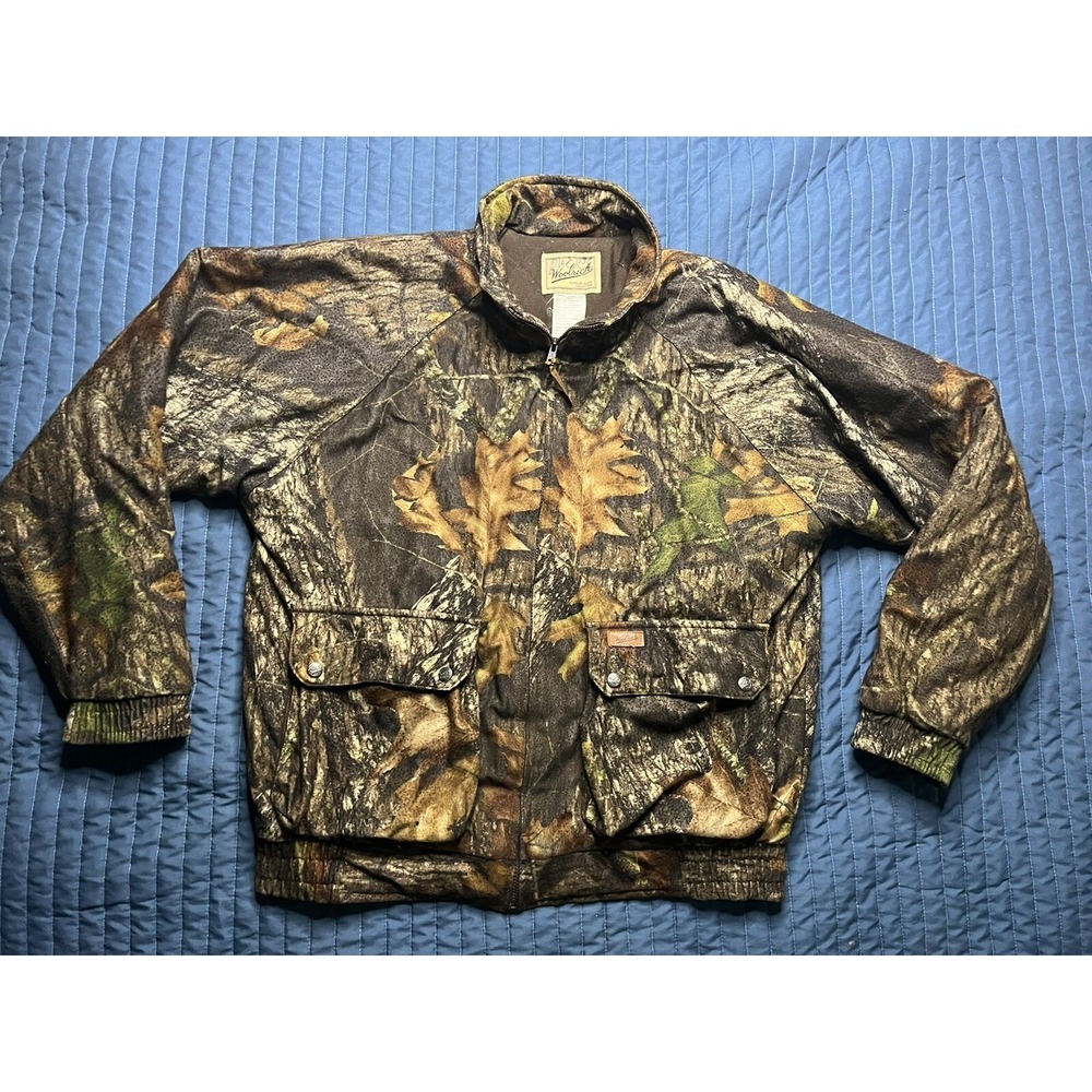Woolrich Outdoor Guide Collection Fleece Camo Jacket Men's Size Large Full Zip